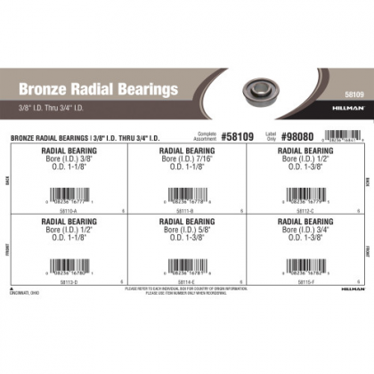 58109- ASSORTMENT RADIAL BEARING
